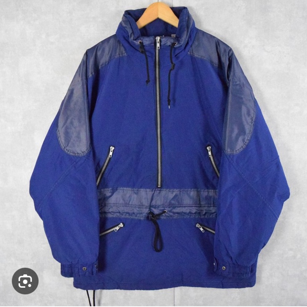 Vintage Gap GT Tech Ski Snowboard Winter Puffer Jacket Blue Zipper Pockets Men M